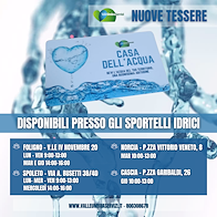 Nuove tessere per le Case dell’Acqua: disponibili presso gli sportelli di Valle Umbra Servizi